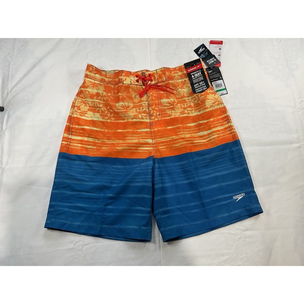 Speedo Men's Swim Trunks Shorts Size Large 4-Way Comfort Stretch UPF 50+